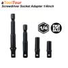1/4 Hex Shank Convert To Socket Adapter for Impact Drill Wrench Nut Driver Square Converter Bit Conversion Joint Extension Rod