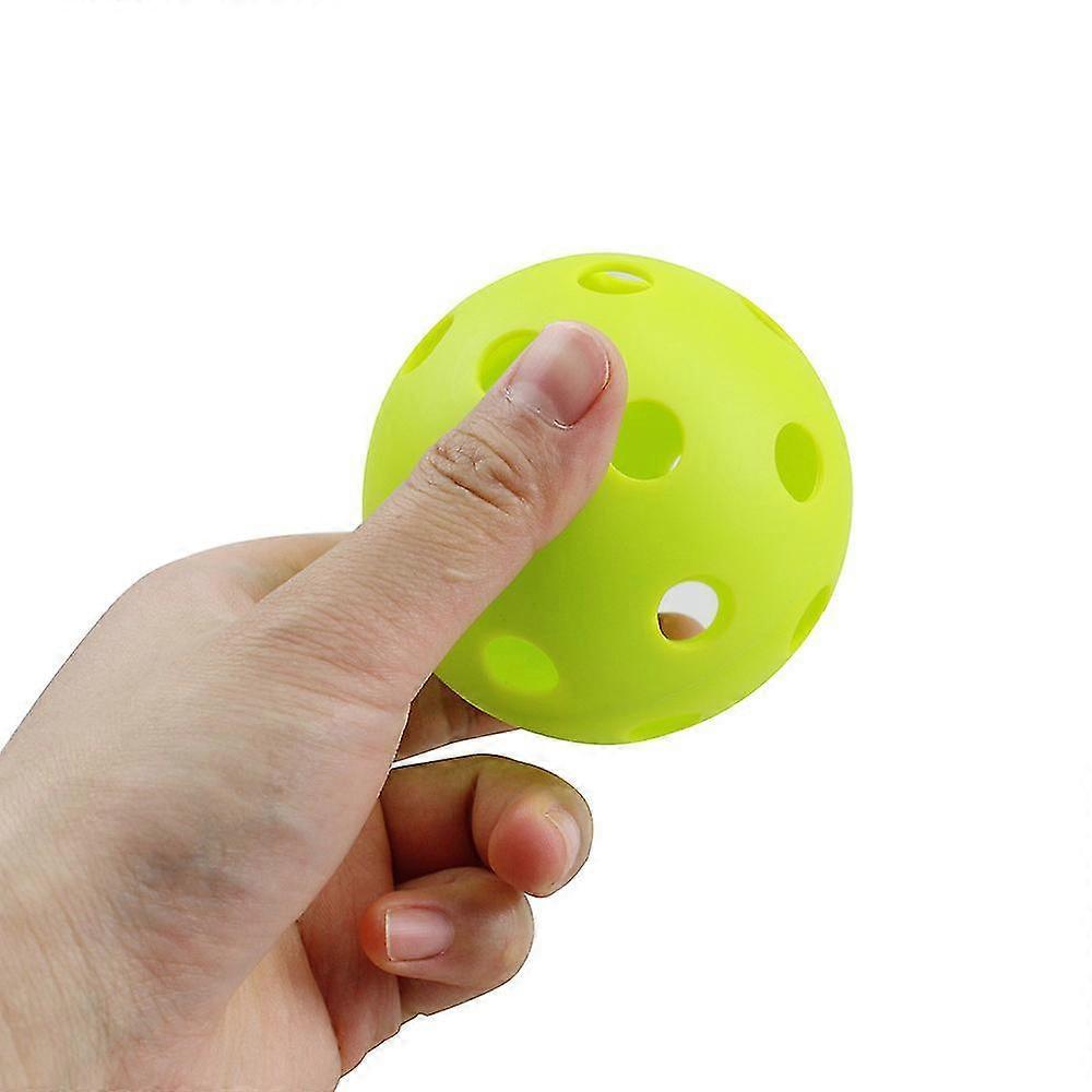 72mm green Microsoft practice baseball 26-hole hole ball Weifu floor ball 12Pcs - DD01