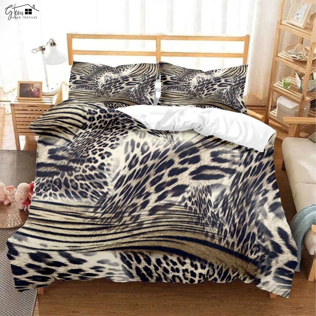 Розовый леопардовый черный зебровый принт пододеяльник мягкий и удобный пододеяльник наволочка комплект постельного белья машинная стирка 3 предмета