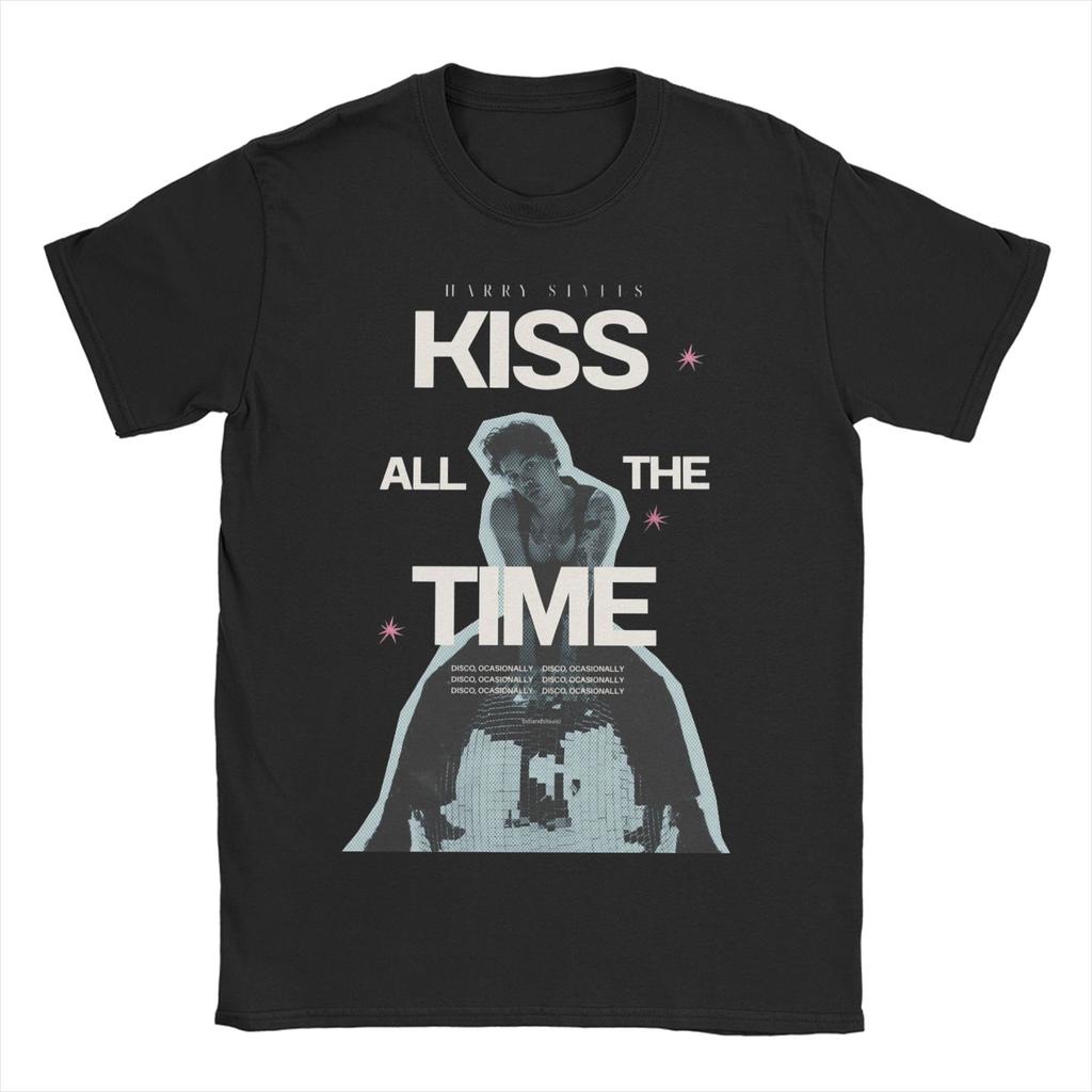 Kiss All The Time Harrys Tour TShirts Unisex Women Styles Hipster Pure Cotton Tee Shirt Crewneck Short Sleeve T Shirt 6XL Clothes