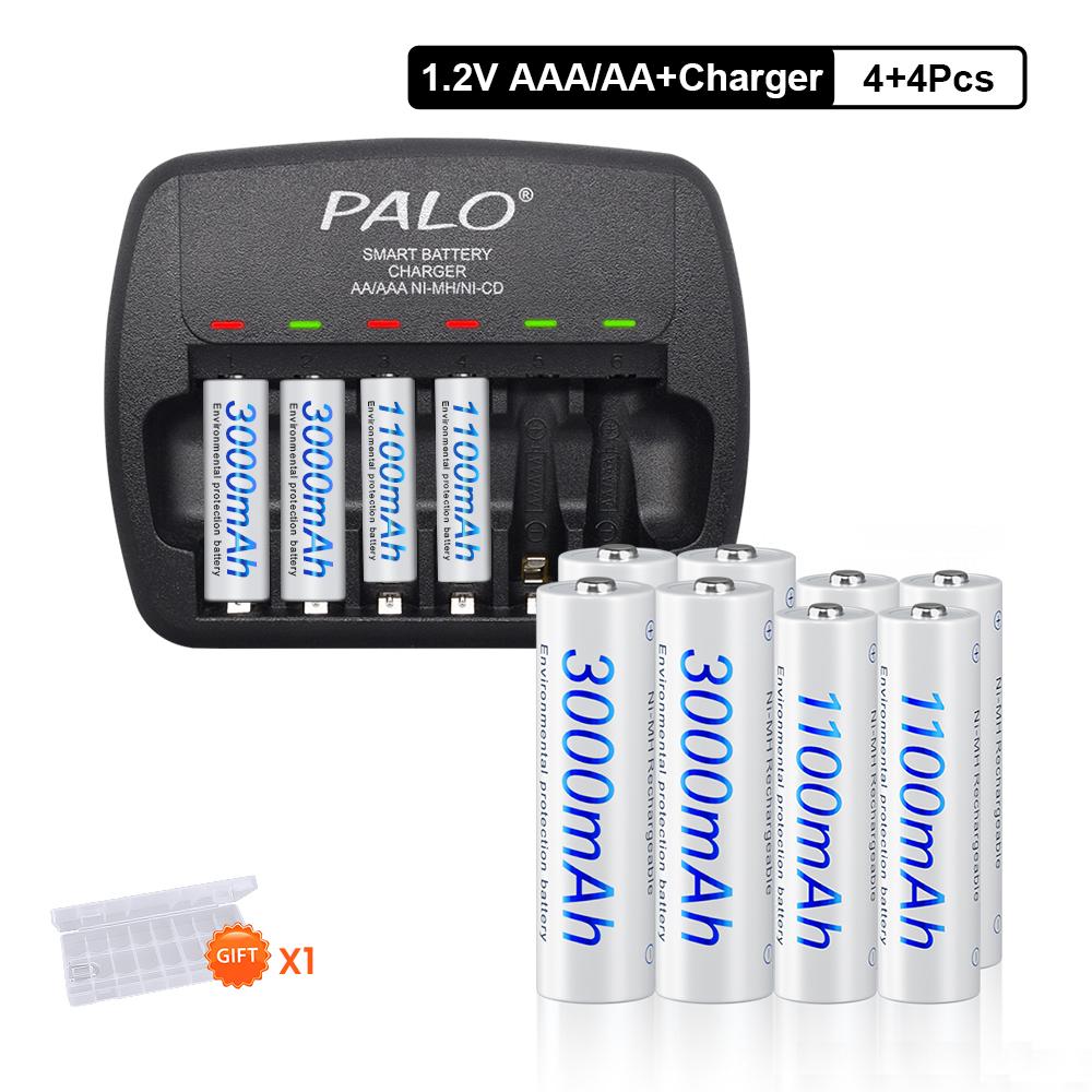 PALO Зарядное устройство +1,2 В AA AAA NIMH аккумулятор AA AAA NIMH аккумулятор для игрушечного фонарика