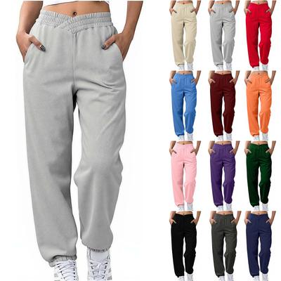 Женские спортивные штаны с карманами на флисовой подкладке, джоггеры свободного кроя