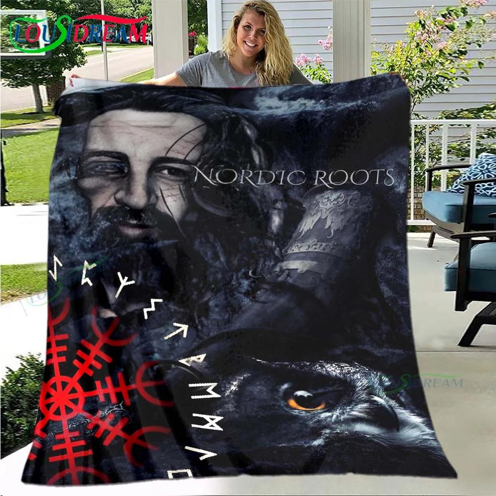 Nordic Viking Mythology Soft Blanket Sports Living Room Bedroom Sofa Bed Blanket Birthday Gift Travel Office Lunch Break Blanket