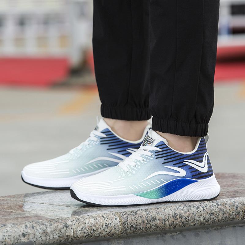 Новые мужские туфли с мягкой подошвой, мужские повседневные кроссовки Fly Woven Mesh, дышащие, модные мужские кроссовки для бега