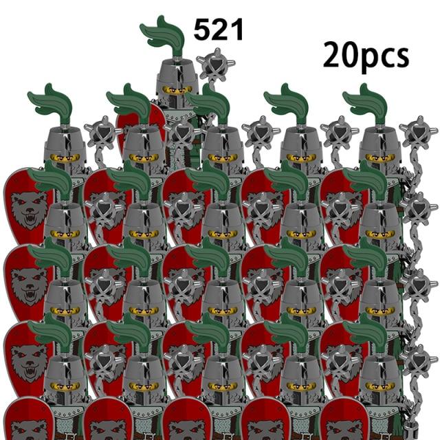 Средневековые военные наборы, фигурки, строительные блоки, шлемы, детали солдата, рыцарское оружие, римский меч, аксессуары, игрушки для детей