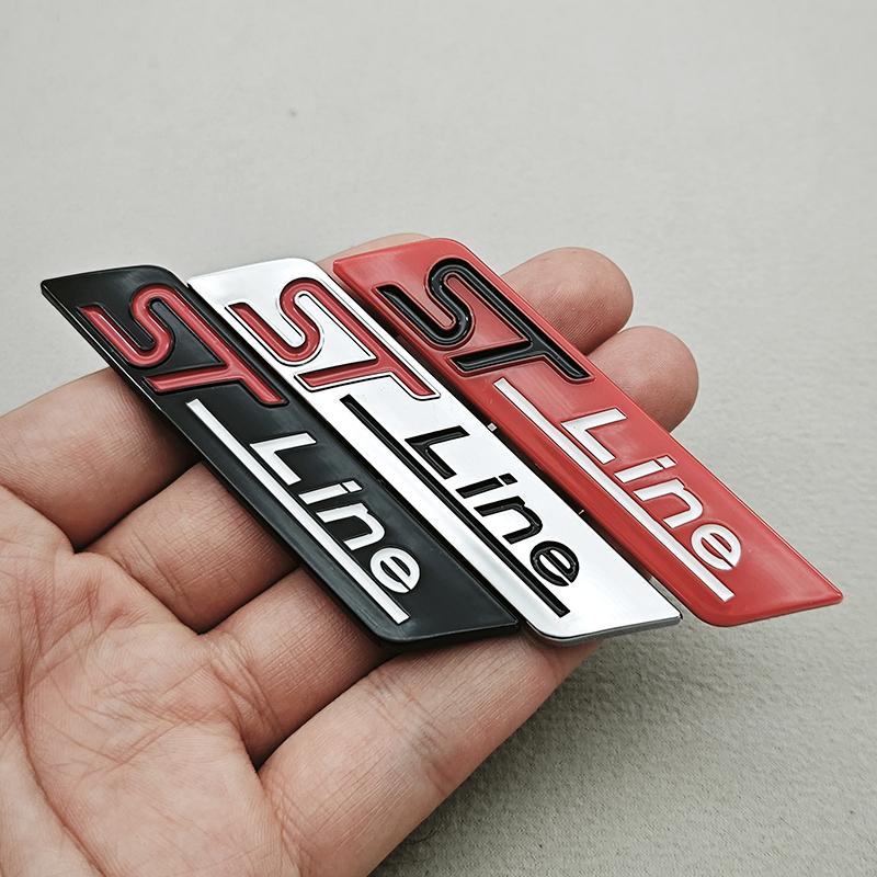 3D ABS Car Sticker Logo ST Line ECOBOOST 4WD Logo Rear Trunk Badge Fender Side Emblem Decals For Ford Focus Fiesta Mondeo etc QY2