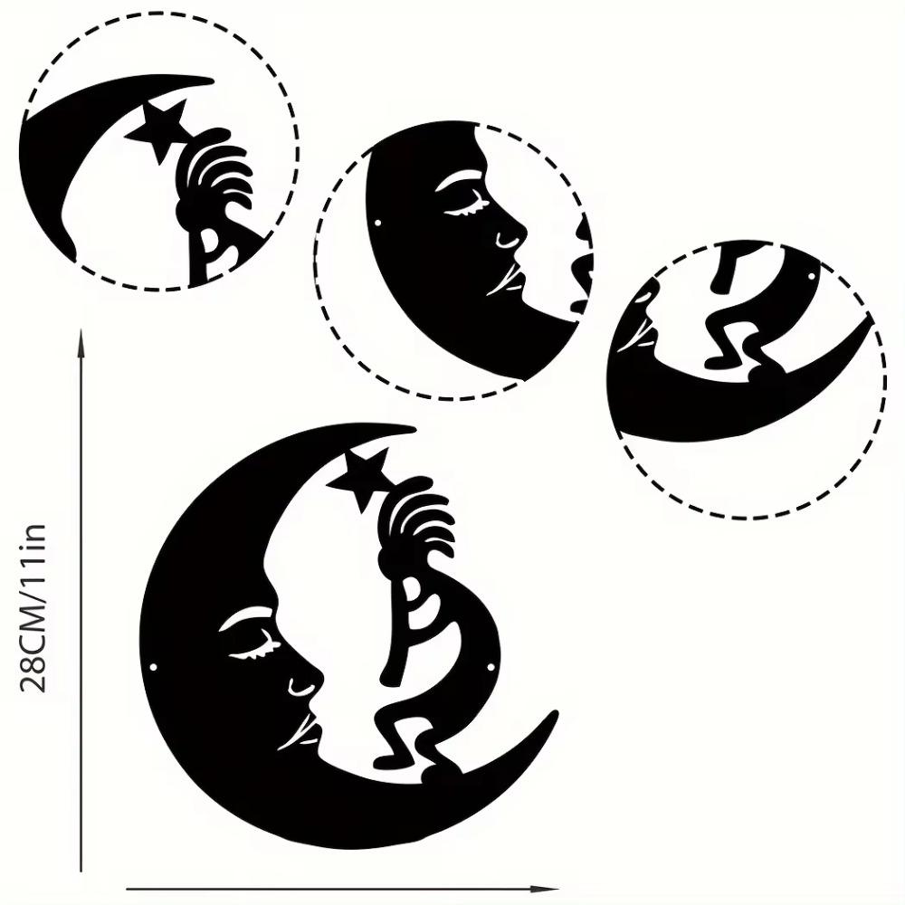 Металлическое настенное искусство Moon & Kokopelli Steel Sign, современный наружный декор, стильное стальное настенное искусство для современных пространств