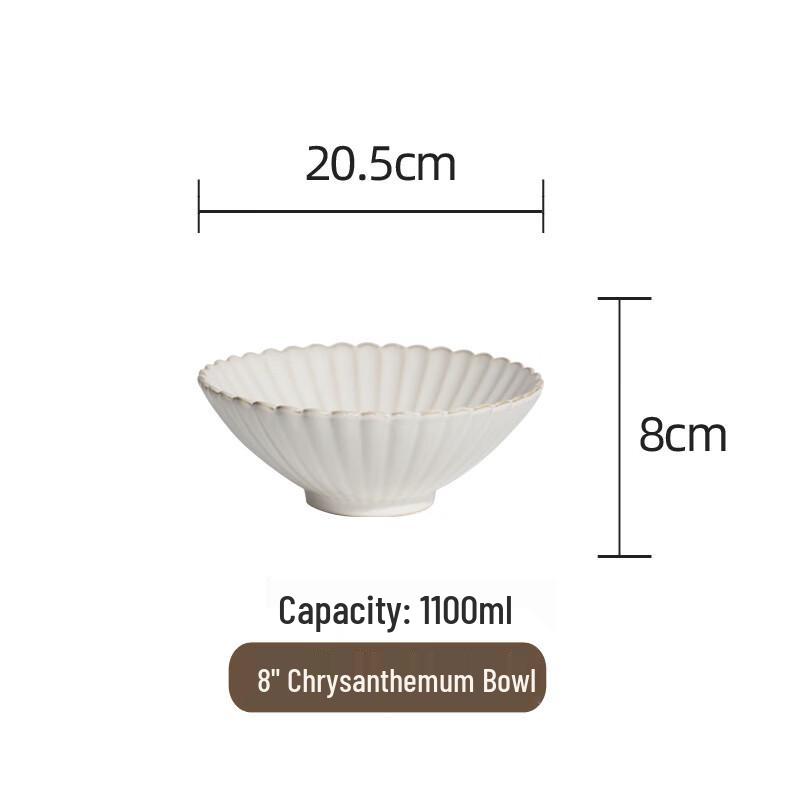 ZISIZ Kiln-Glazed Ceramic Chrysanthemum Bowl