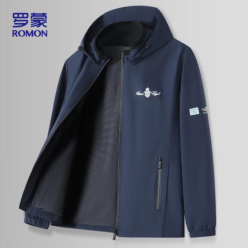 ROMON Men's Hooded Casual Jacket