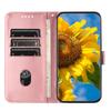 Embossed Sunflower PU Leather Card Holder Flip Cover for Samsung Xiaomi Redmi Huawei Honor Magnetic Hand-strap Wallet Case with Kickstand