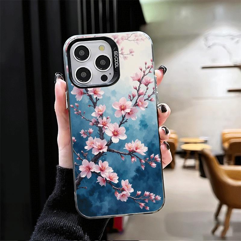 Чехол для телефона 'Цветение сакуры' Модный Мягкий чехол для iPhone 15 16 17 Pro Max 17Air 16E 14 Plus 13 12 Mini Ударопрочный Задняя крышка She