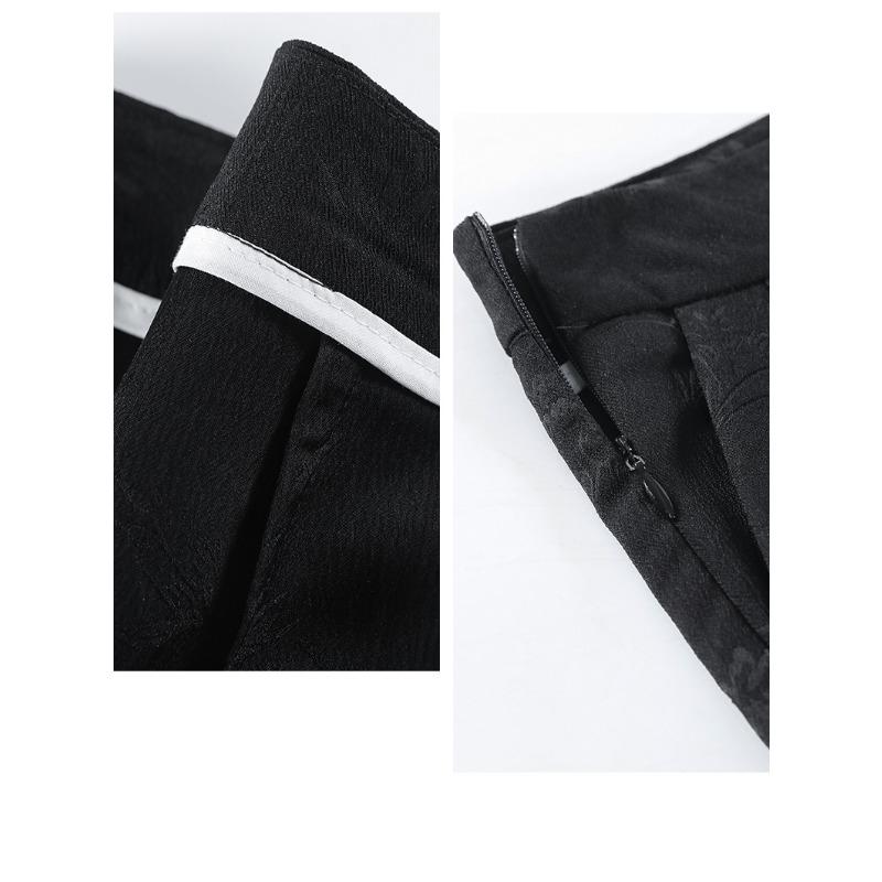 Широкие брюки с пластинчатыми пуговицами для женщин, весенние и летние жаккардовые атласные прямые брюки в национальном стиле с высокой талией, повседневные драпированные брюки