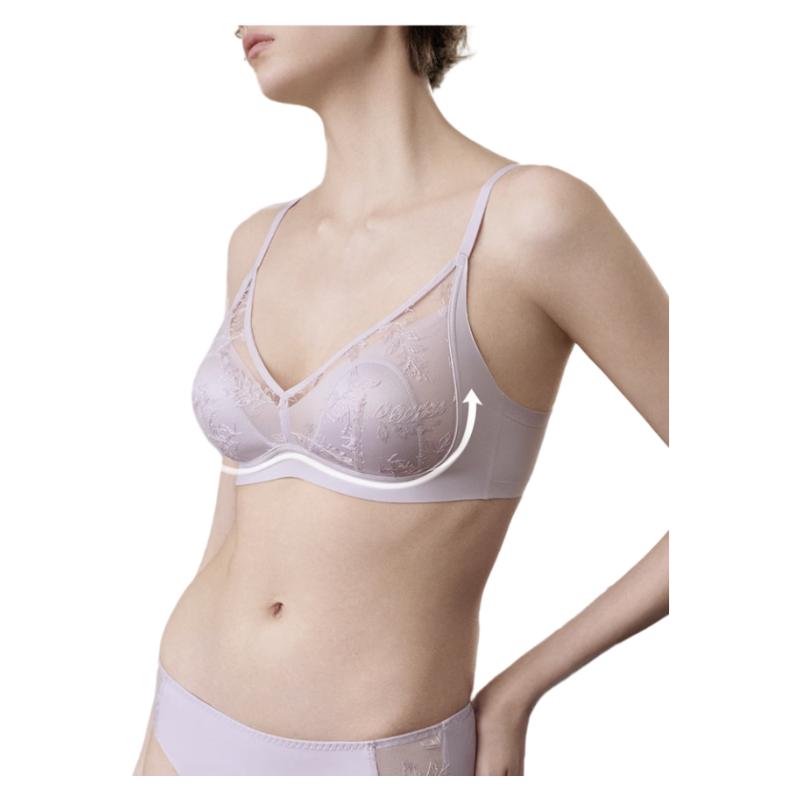 Ubras Sunlight Vanilla Lace Rabbit Ear Cup Large Breast Bra Wireless Brassiere