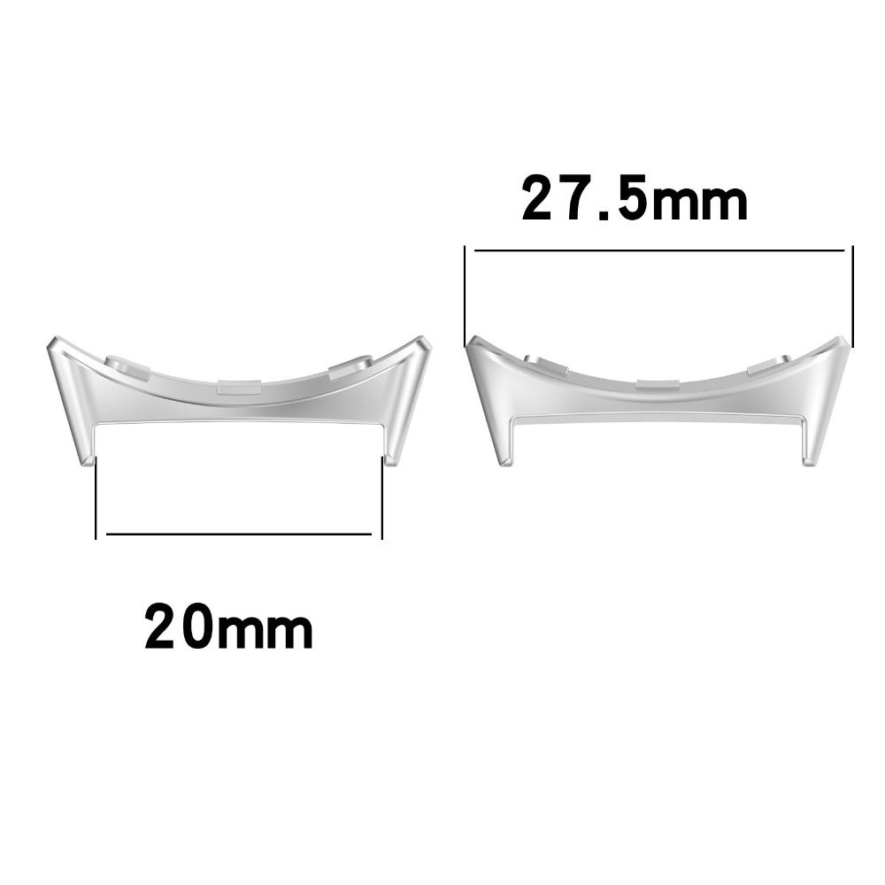 2Pcs Compatible Bandwidth 20mm Watchband Smart Metal Stainless Steel Strap Adapter Connector