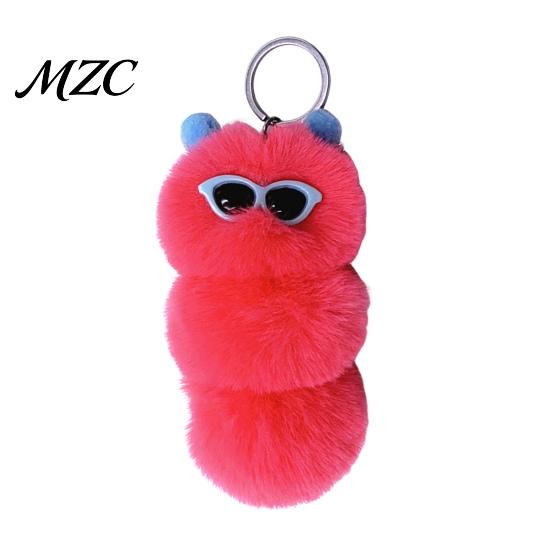 Soft Plush Keychain Sunglasses Caterpillar Keychain, Stuffed Keyring Pendant for Car Key Accessory Bags & Keys, Decorative Backpack Purse Fluffy