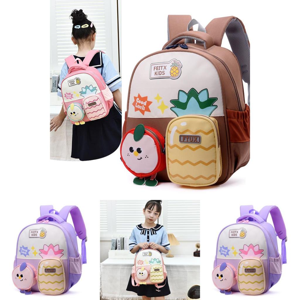 Childrens Oxford Cloth Backpack With Fruit Pineapple Pattern For Kindergarten Preschool
