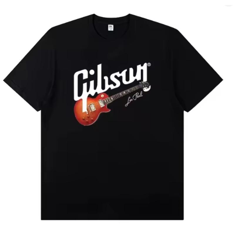 Летняя Новая Коллекция Slash Gibson Les Paul Стильная и Повседневная Высококачественная Футболка с Коротким Рукавом Оверсайз с Графическим Принтом