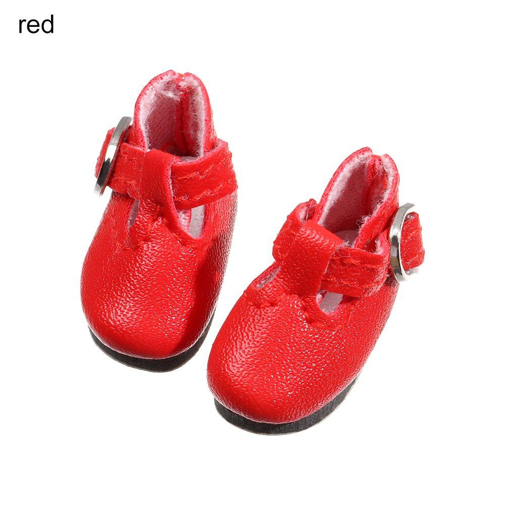 1 Pair 2.8*1.2cm Multicolor PU Leather Play House Change Clothes Game Doll Shoes Dolls Accessories