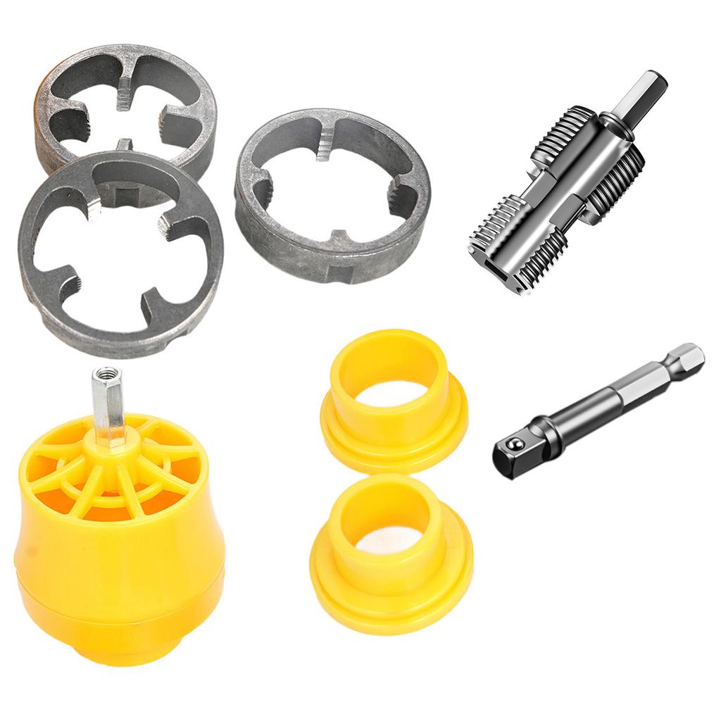 Electric Drill Compatible PVC Pipe Threader Kit Electric Drill PVC Thread Maker Tool Pipe Threader for Electric Drill