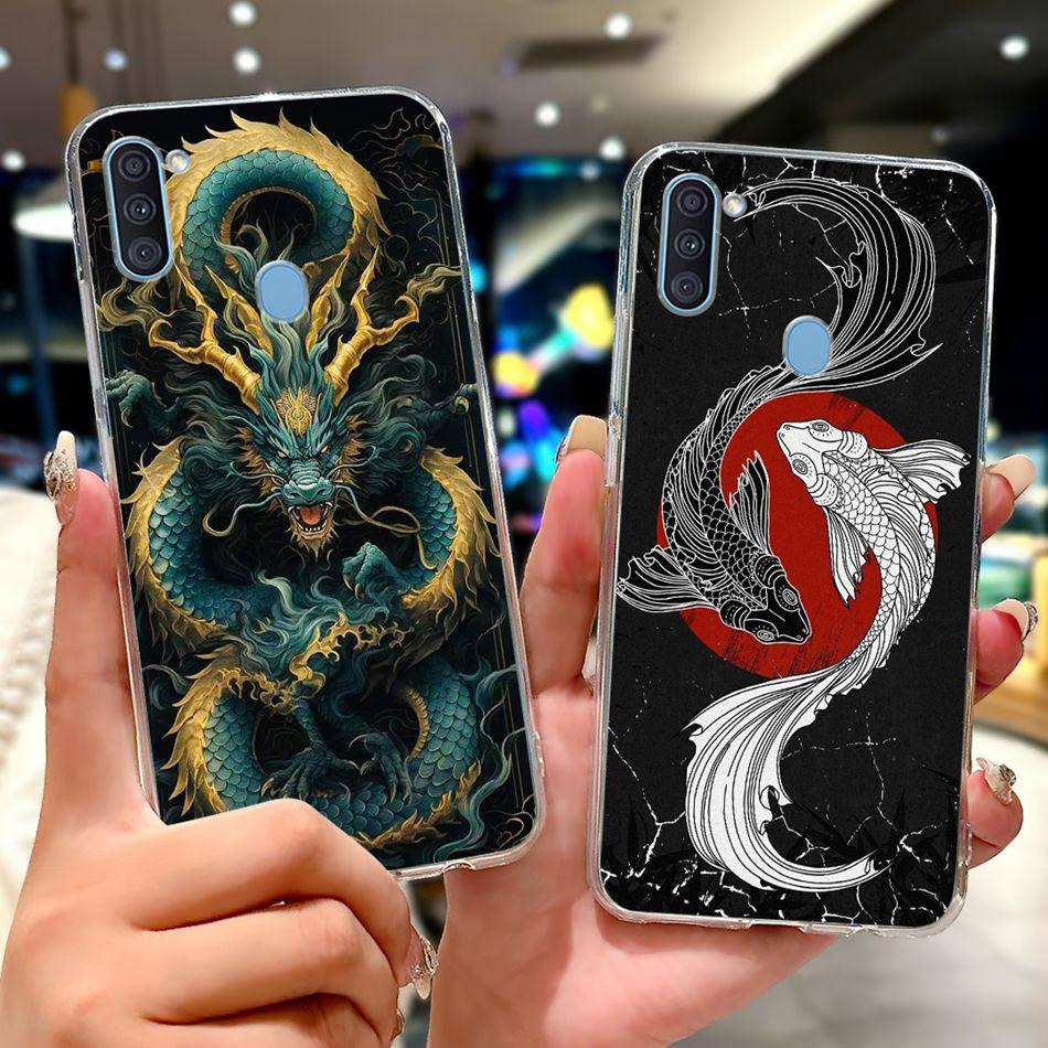 Чехол для телефона Samsung Galaxy A11 M11 Samsung A11 M11 A115F M115F Элегантный Цветочный Кот Раскрашенный Мягкий Силикон Прозрачный ТПУ Чехлы