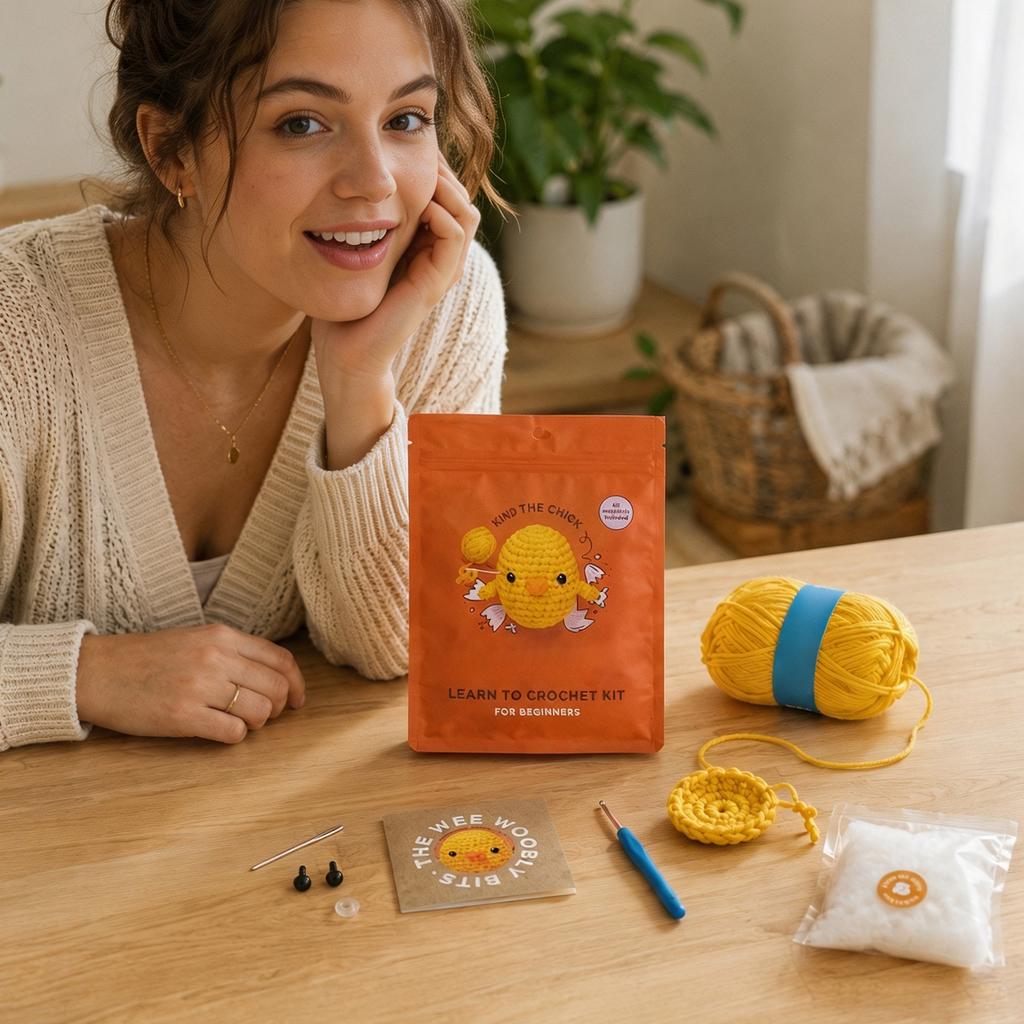 Little Crochet Kit for Beginners - DIY Yarn Animal Set