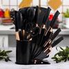 Silicone 19-Piece Knife Set with Cutting Board and Storage Bucket