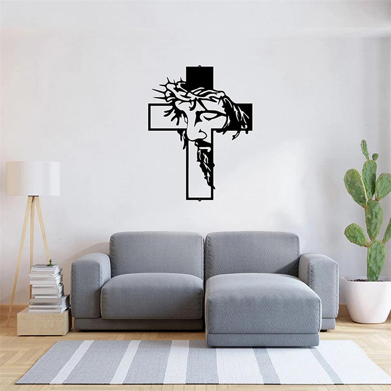 Акриловая вывеска «Крест», Настенный декор «Иисус», Современное украшение для стен, Искусство силуэта, Подходит для дома, офиса, гостиной, спальни