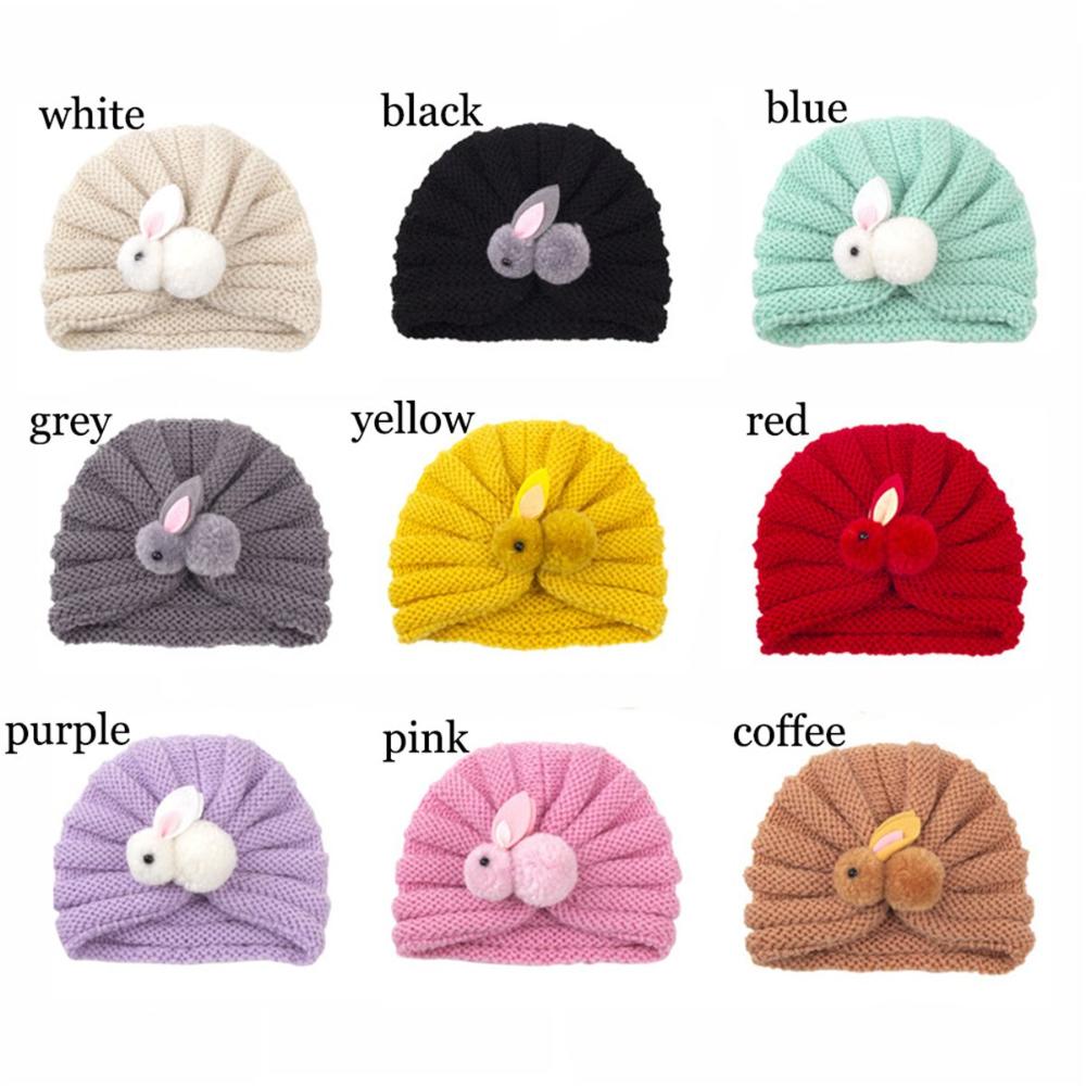 Cold Weather Accessory Children Cute Rabbit Cap Children Knitted Hats Crochet Kids Winter Beanies