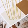 17KM 3 Pcs Plated Heart Initial Necklace Sets for Women Fashion Multilayer Letter Choker Necklaces Copper Metal Jewelry Gift