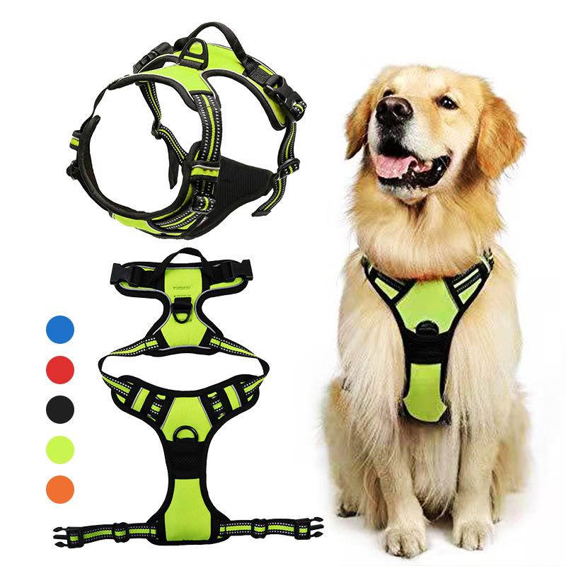 Adjustable Dog Harness Vest Comfortable Durable With Reflective Strip Outdoor Walks Suitable For Small Large Dog Pet Accessories