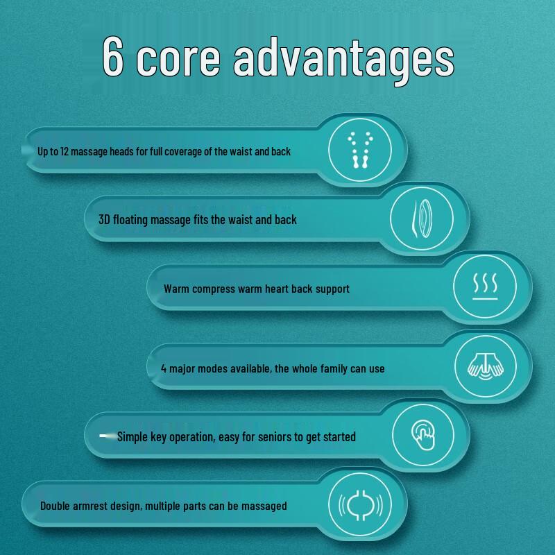 Philips Умная массажная подушка для поясницы и спины с подогревом