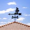Metal Weathervane Iron Art Ornament, Retro Wind Direction Indicator Vane for Yard Garden