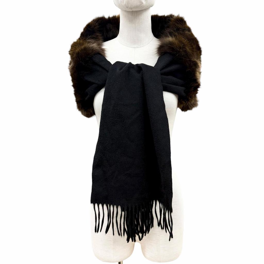 Excellent FENDI Scarf Brown cashmere Women Used