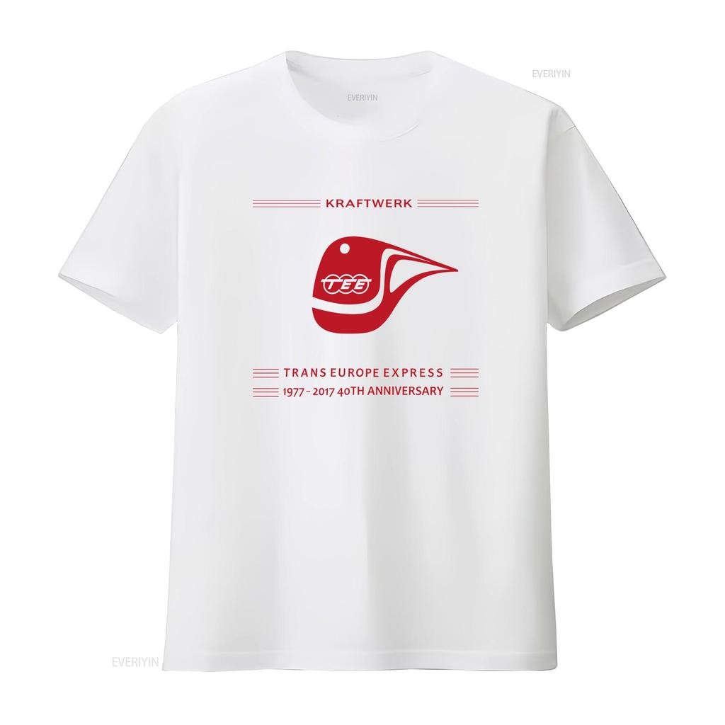 Kraftwerk Trans Europe Express 40th Anniversary T Shirt Vintage Electronic Music Band vintage Washed Top For Everyday Wear Soft