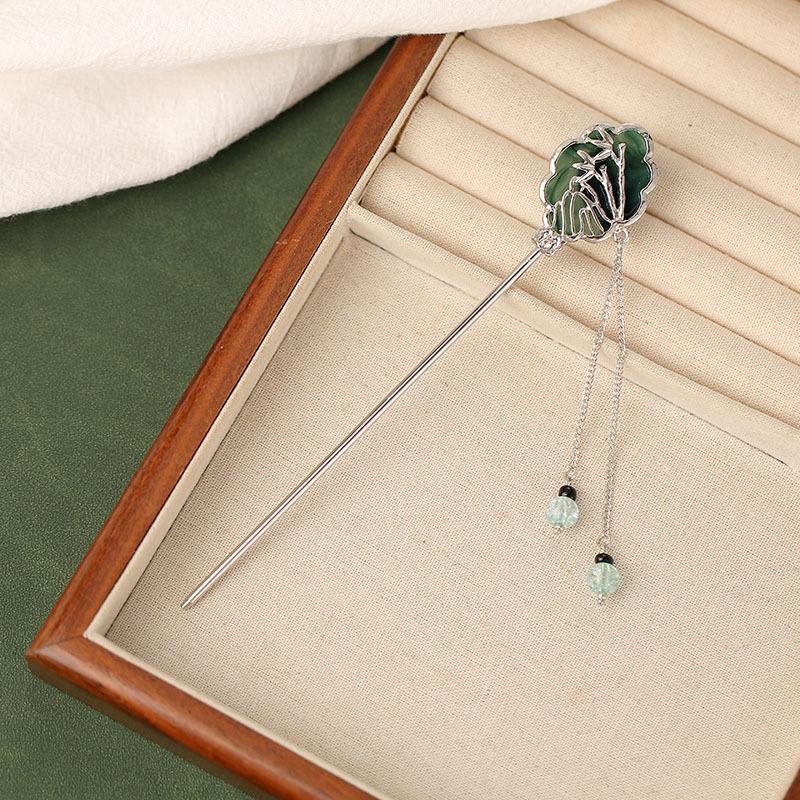 Ретро Продвинутое Чувство Длинной Кисточки Шаг Тряски Древний Ветер Заколка для Волос Китайское Платье Ципао Аксессуар Веер Аксессуары для Волос Женские