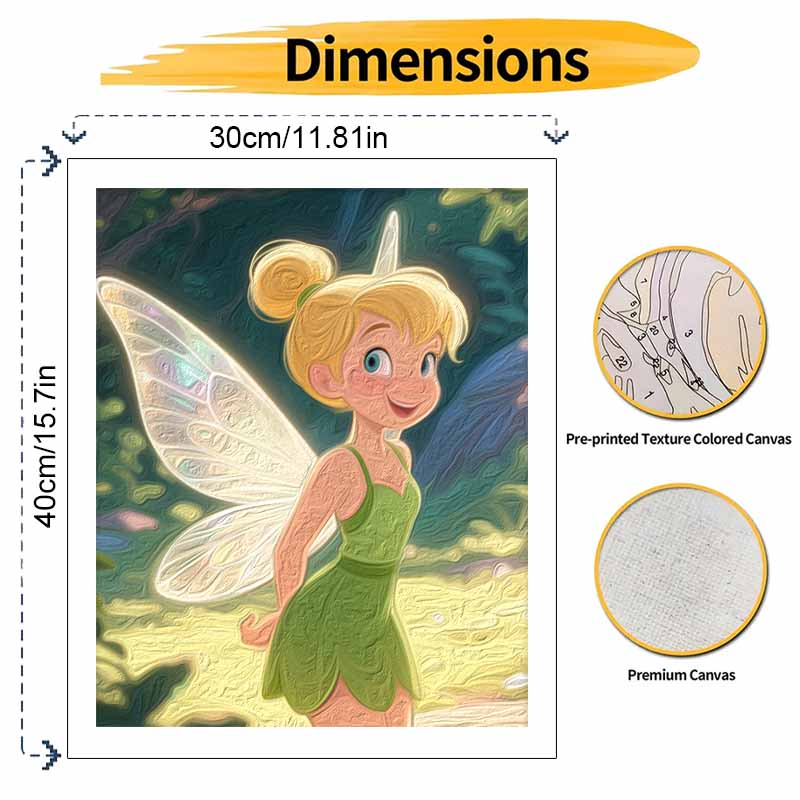 Disney Tinker Bell oil painting by numbers art kit. handmade diy painting home decoration gifts