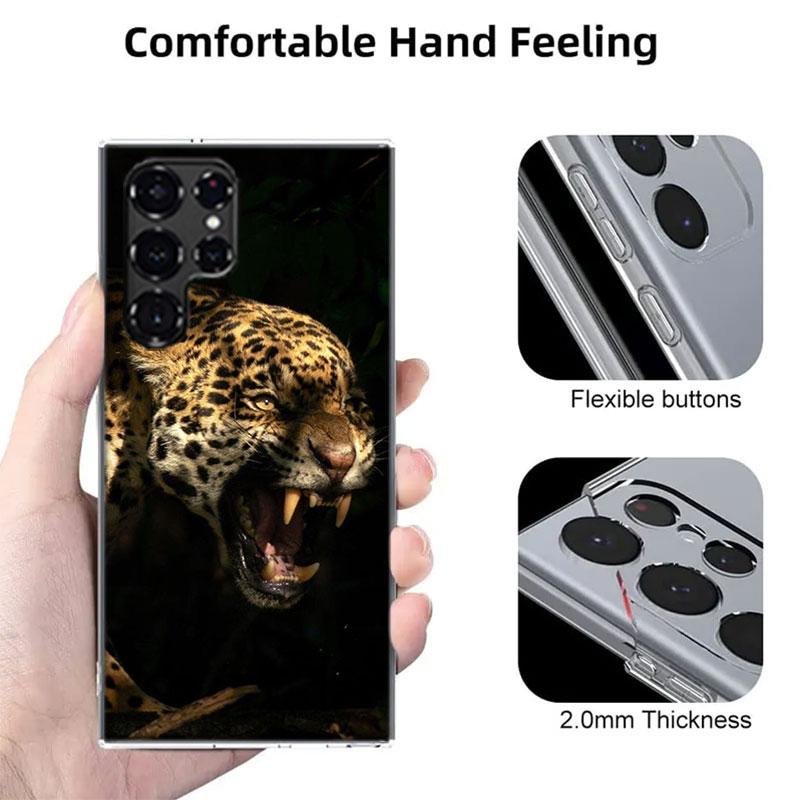 Majestic leopard Capa Phone Case For Samsung S26 Ultra S25 Edge Galaxy S23 S21 S20 S24 FE S22 S10 Plus Cover Clear TPU Shell Coq
