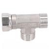 Water Splitter T Adapter Stainless Steel Shower Valve Durable 3 Ways Valve  Water Pipe