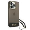 Etui do iPhone 14 Pro Guess Czarny Translucent Pearl Strap