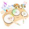 Drum Set Children Musical Instrument Toy Wooden Toy Percussion Instrument Baby Toy 1 2 3 4 5 Years Birthday Present for Girls Boys Early Development