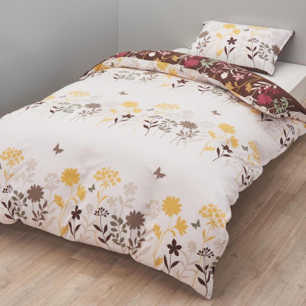 Nishikawa Mee Duvet Soft and Smooth 8 Snap Zippers on Both Highly Antibacterial Made in Ivory ME25 Floral 218775138 Cover, Single, Washable, 100%