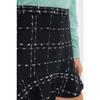 Black Flounced Tweed Fabric Mini Woven Skirt Twoaw22et0448