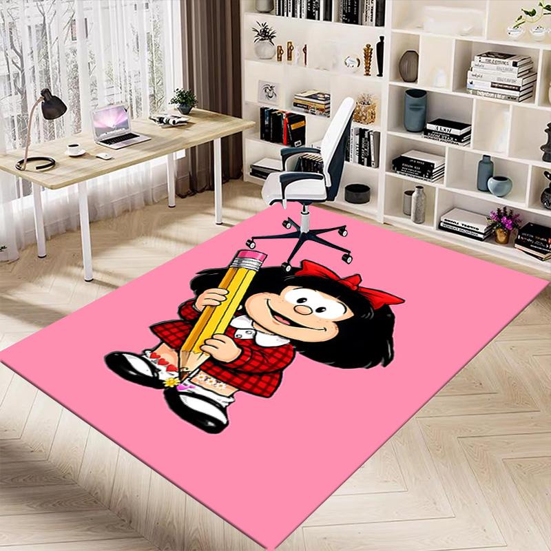 1pc Mafaldas Giant Pencil Adventure Carpet for Playroom Bedroom Living Room Sofa Home Decor,kids Game Area Rug Non-slip Floor Mat Y73028
