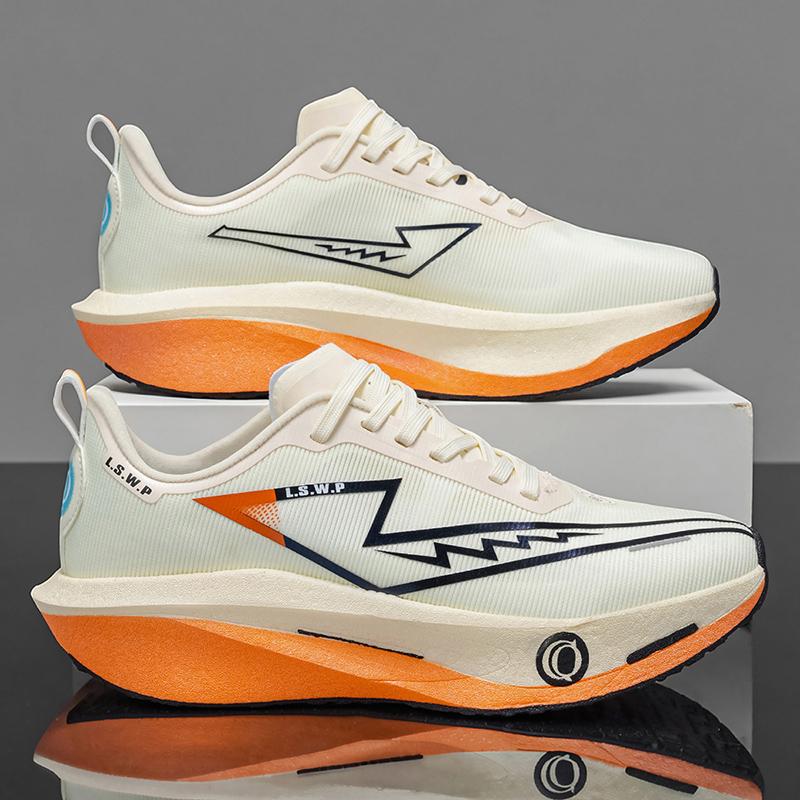 Men's Casual Sports Shoes with Carbon Plate Technology, Shock-Absorbing Trail Running Shoes, Non-Slip, Wear-Resistant, Mesh