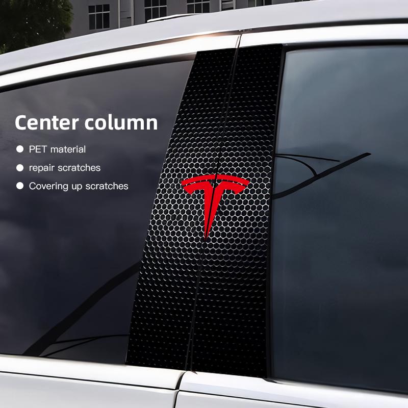2Pcs Car Center Pillar Sticker Auto B Pillars Protective Film For Tesla Model 3 Y S X Cybertruck Juguete Roadster Coil Bonina