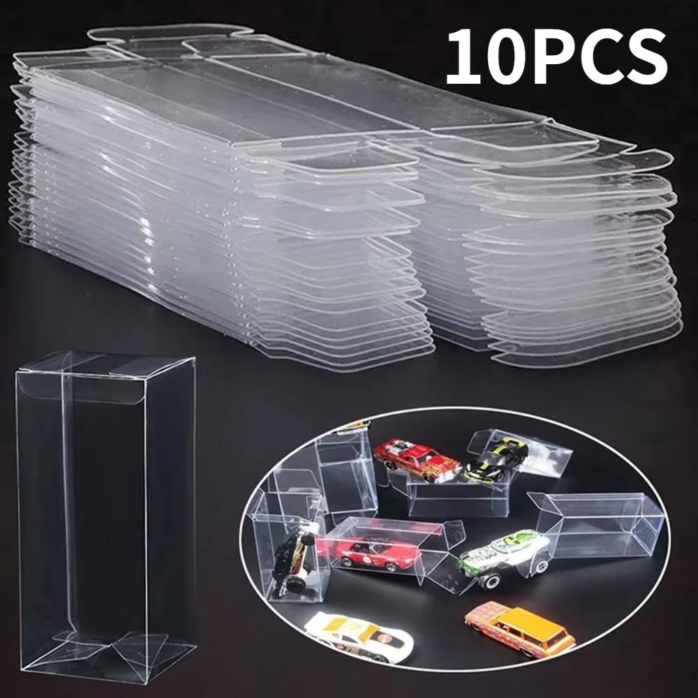 10Pcs Transparent Anime Model Protection Showcase Toy Organizer Stand Fit Tomica Limited Hotwheels