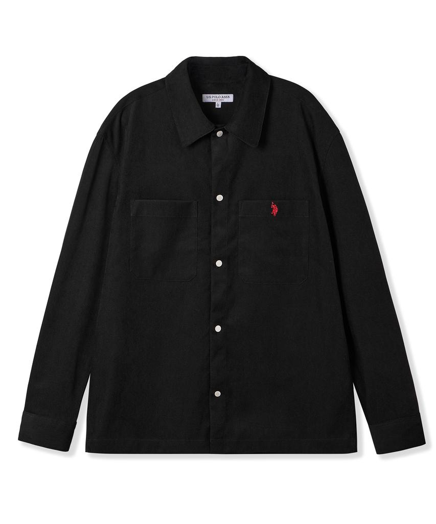 USPOLOASSN Oversized Suede Shirt_Black