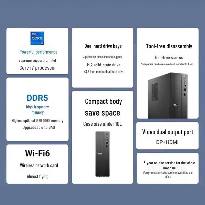 Dell Бизнес-настольный ПК ECS1250 (Китайская версия)