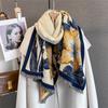 Luxury Winter Print Scarf for Women Cashmere Warm Foulard Female Shawls Wraps Thick Soft Pashmina Bufanda Scarves Stole Blanket