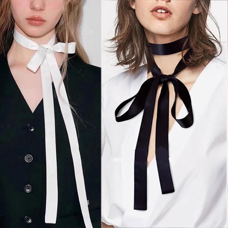 Универсальный узкий шарф однотонной расцветки: Шейный платок, Повязка для волос, Пояс и Ленточный аксессуар